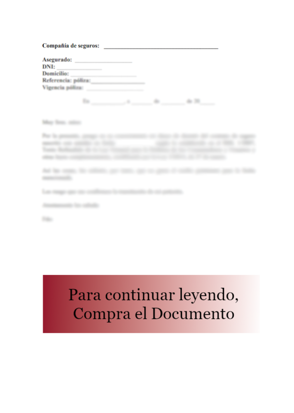 19-26 Modelo cancelación seguro una vez suscrito